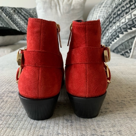 Anine Bing Bianca Studded Suede Ankle Boots in Red - Picture 7 of 10